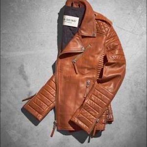 Unisex Boda/Skins KAY MICHAELS: RETRO BROWN Leather Jacket